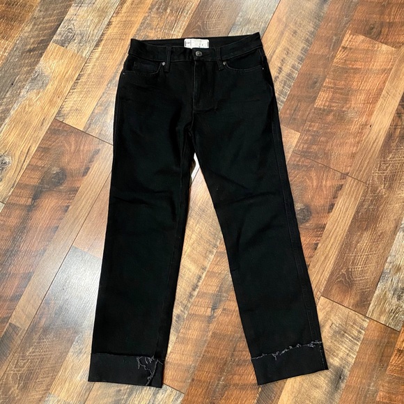 FREE PEOPLE High Rise Black Roller Crop Jeans - Picture 4 of 6